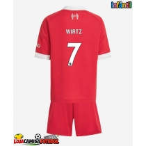 Camisa de Futebol Liverpool Florian Wirtz #7 Equipamento Principal Infantil 2025-26 Manga Curta (+ Calças curtas)